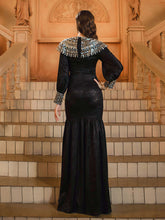 Sequin Cape Collar Black Muslim Dress